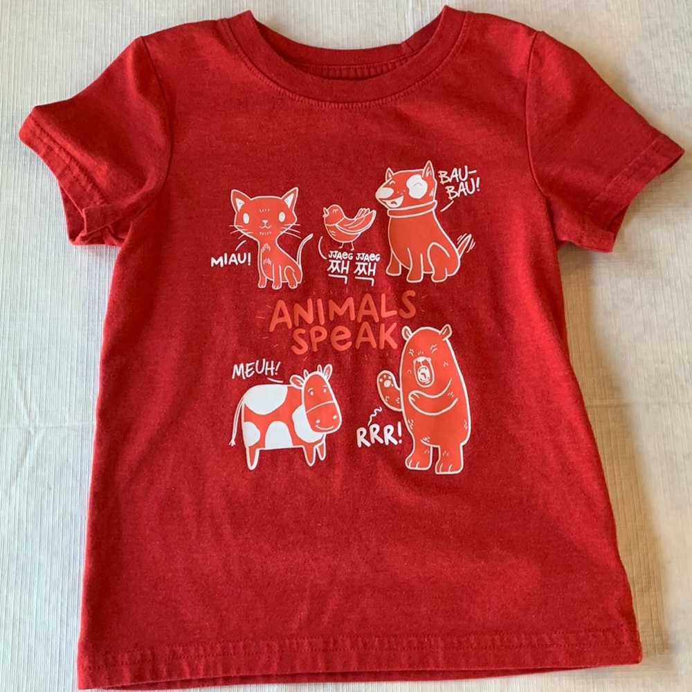 Cat & Jack, animal noises short sleeve t-shirt 3T